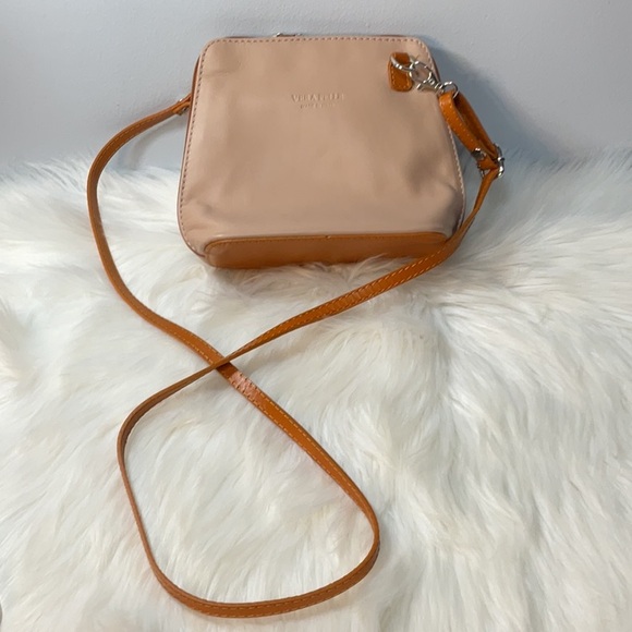 Vera Pelle Brand Italian Leather Zip Around CrossBody Bag Peach. Handmade Italy - Picture 2 of 10